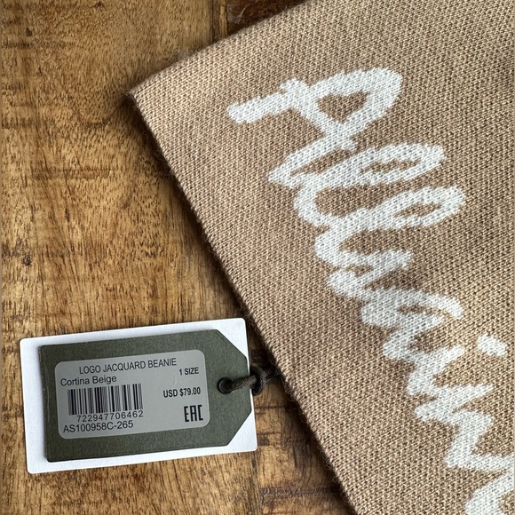 NWT ALLSAINTS LOGO JACQUARD BEANIE - Picture 3 of 7